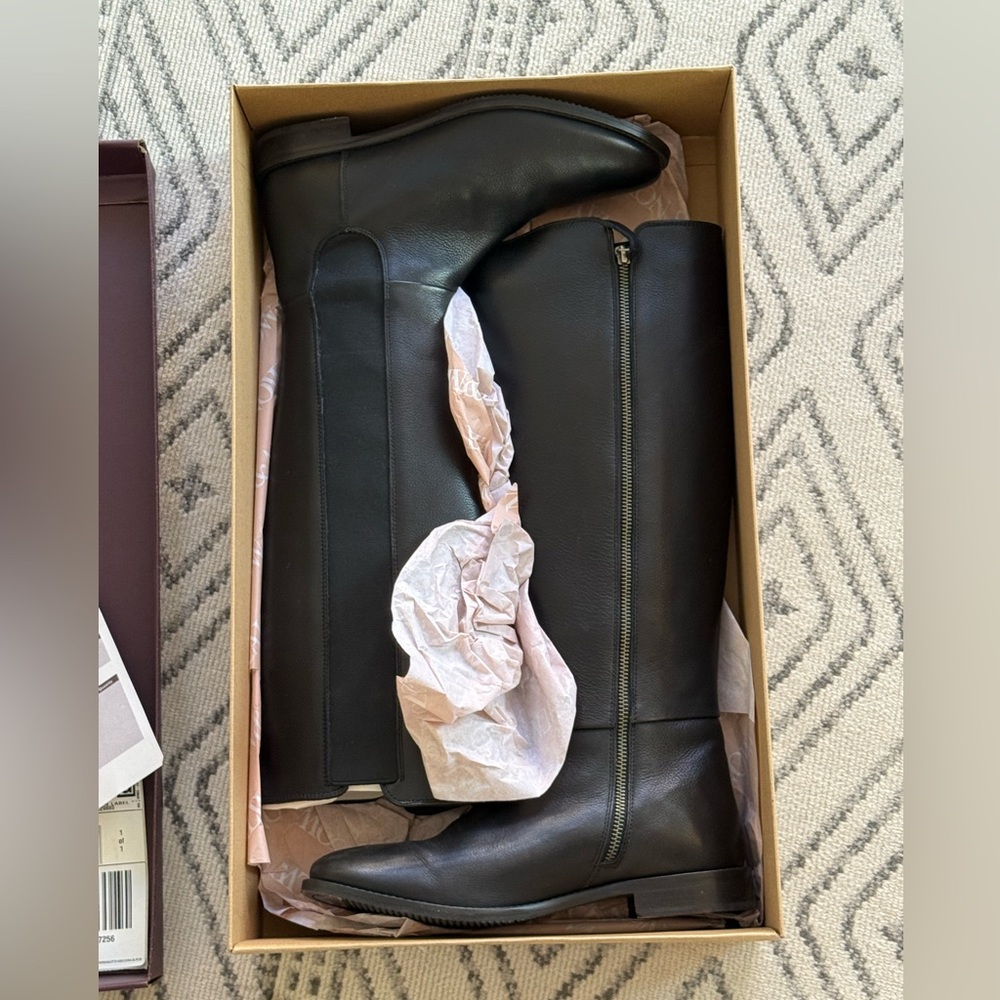 Black Leather Tall Boots | Johnston & Murphy | size 9